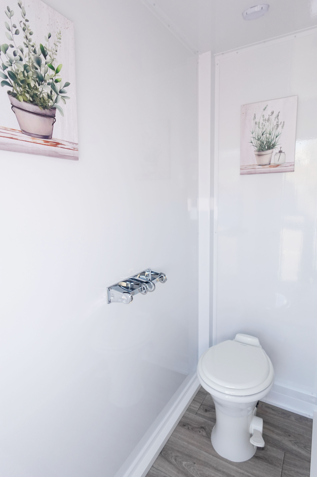 Private porcelain toilet suite interior